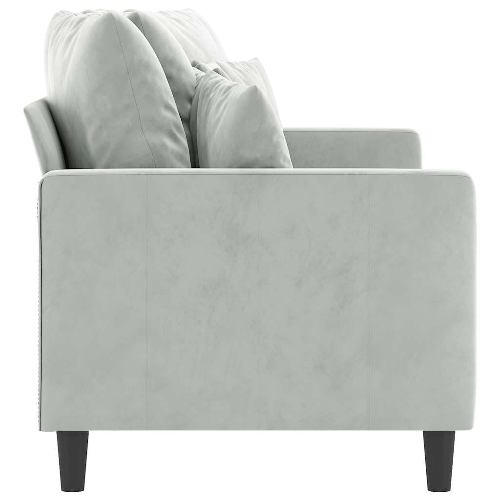 Light Gray Velvet 2-Seater Sofa with Metal Frame M91342
