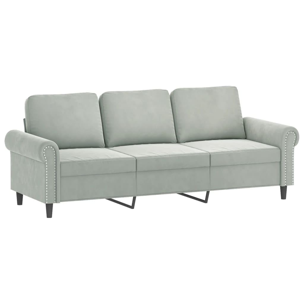Light Gray Velvet 2 Piece Sofa Set Y8232