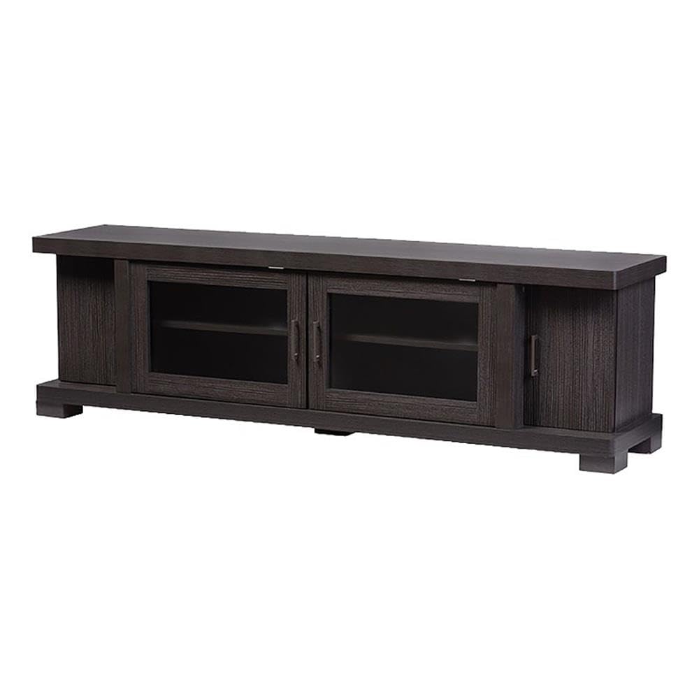 70" Espresso Engineered Wood TV Stand Console O9275