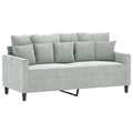 Light Gray Velvet 2-Seater Sofa with Metal Frame M91342