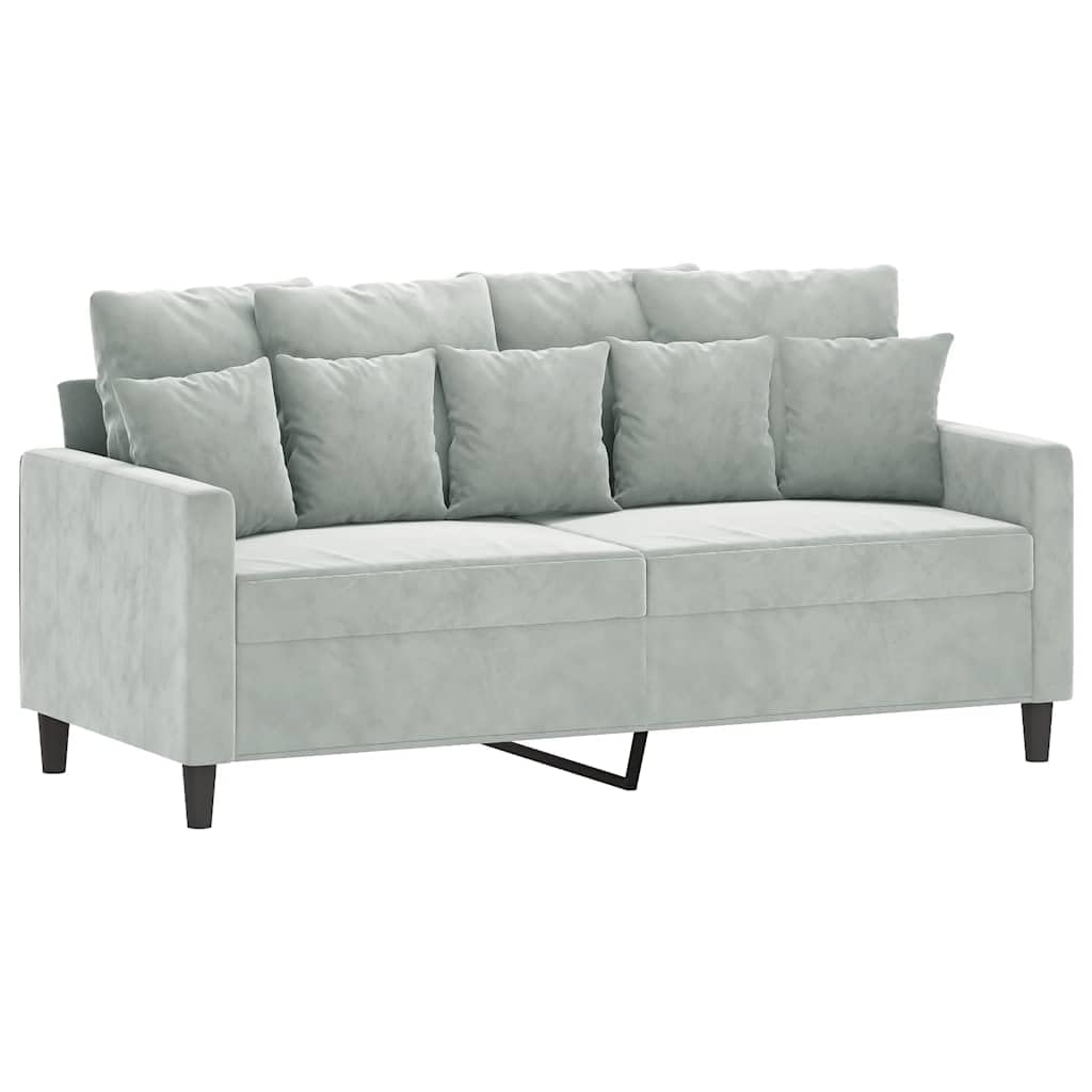 Light Gray Velvet 2-Seater Sofa with Metal Frame M91342