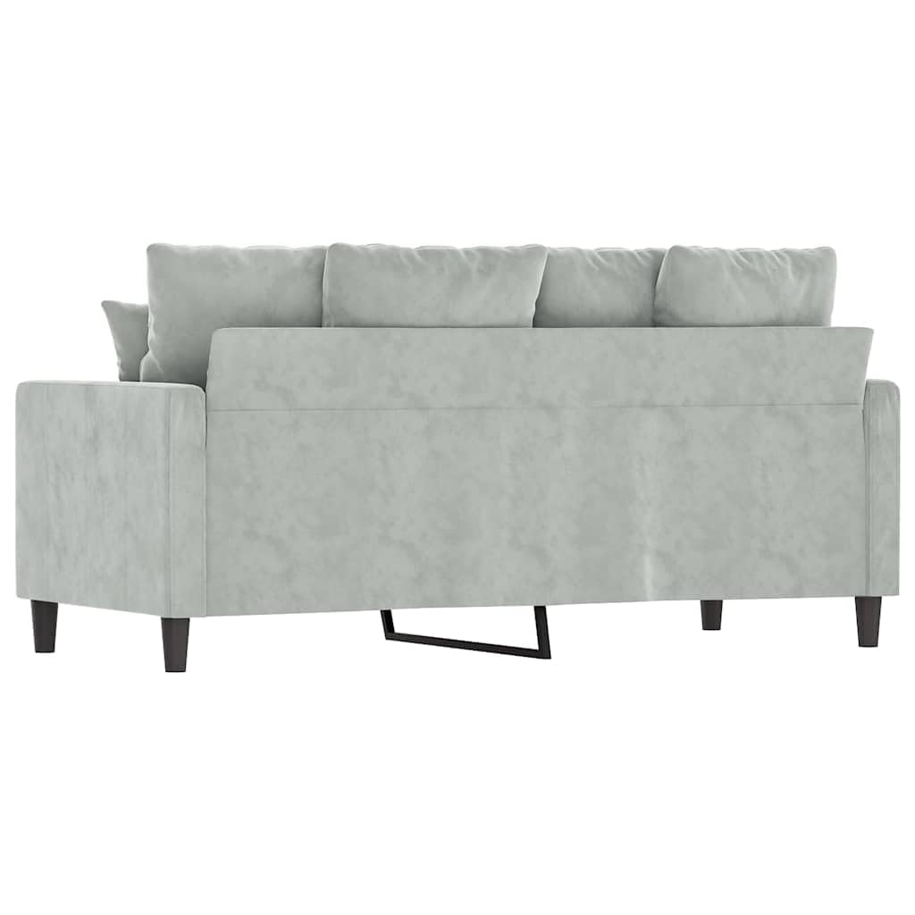 Light Gray Velvet 2-Seater Sofa with Metal Frame M91342