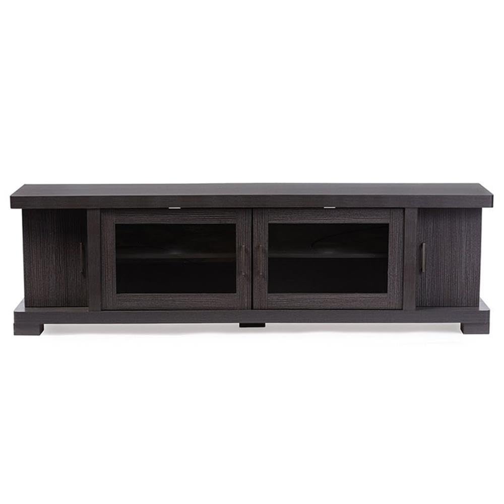70" Espresso Engineered Wood TV Stand Console O9275