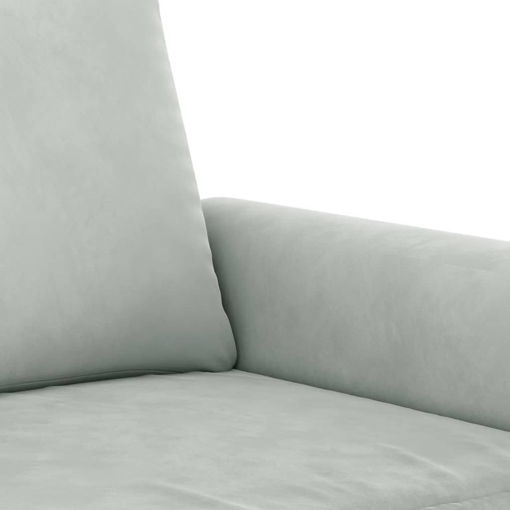 Light Gray Velvet 2 Piece Sofa Set Y8232