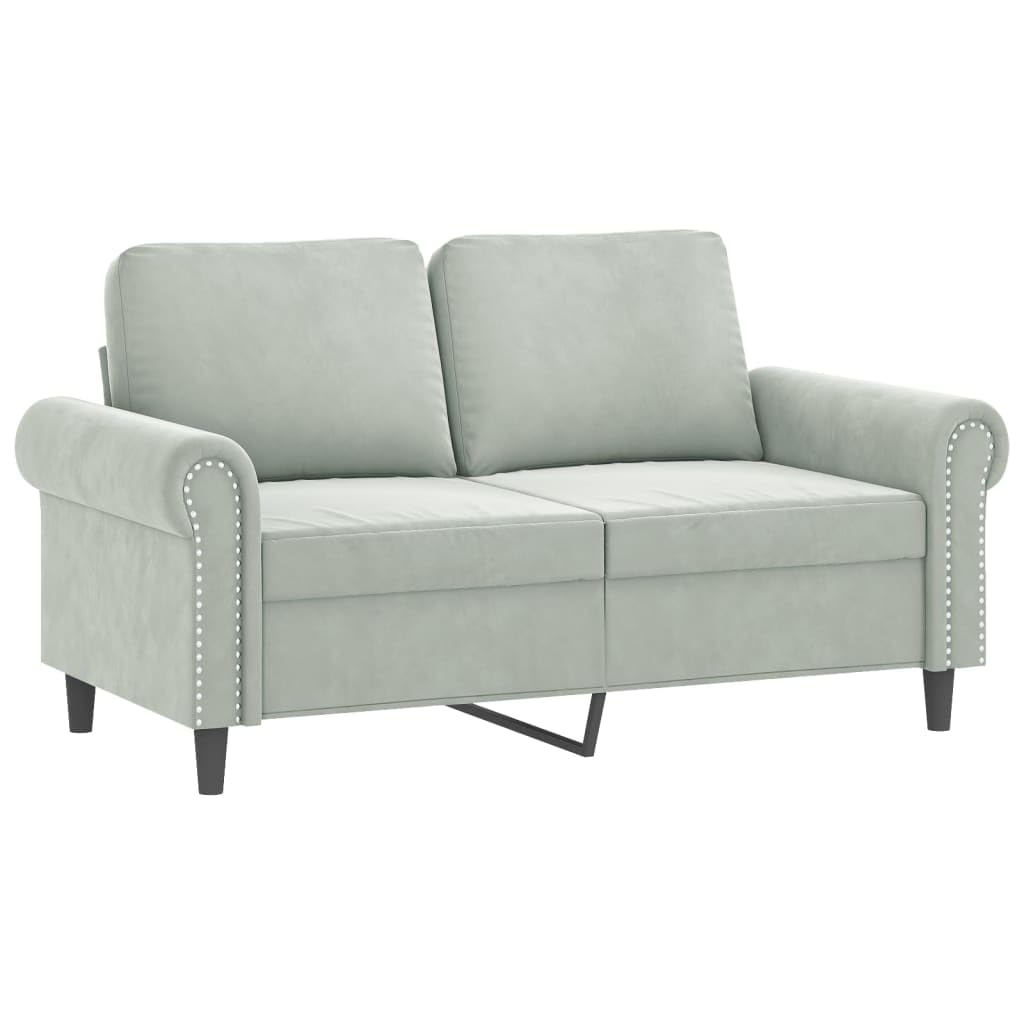 Light Gray Velvet 2 Piece Sofa Set Y8232