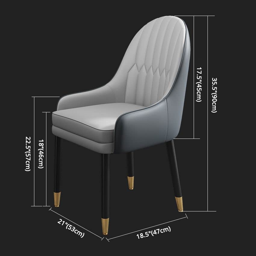 Light Gray Black Set of 2 Dining Chairs B8404