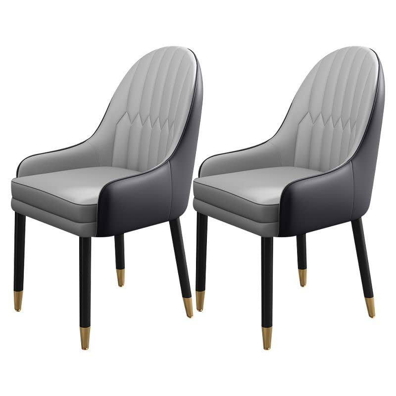 Light Gray Black Set of 2 Dining Chairs B8404
