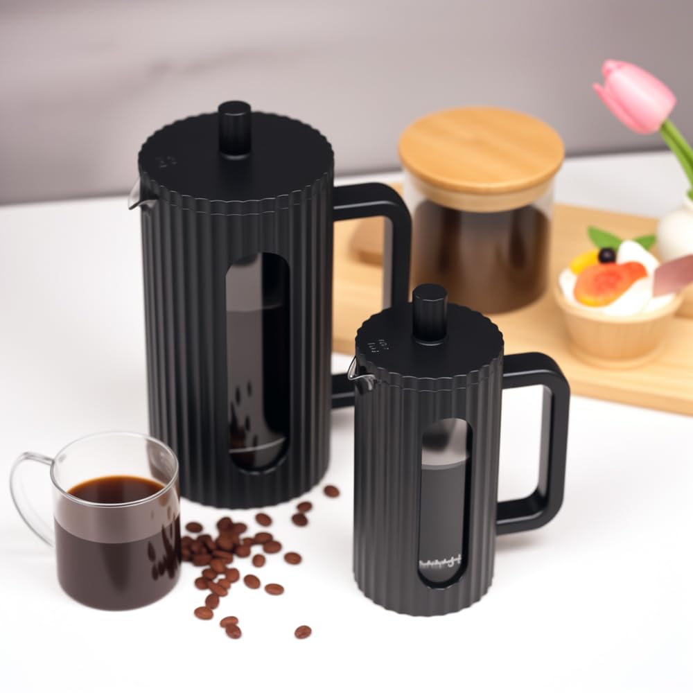French Press Coffee Maker 12OZ Borosilicate Glass I914