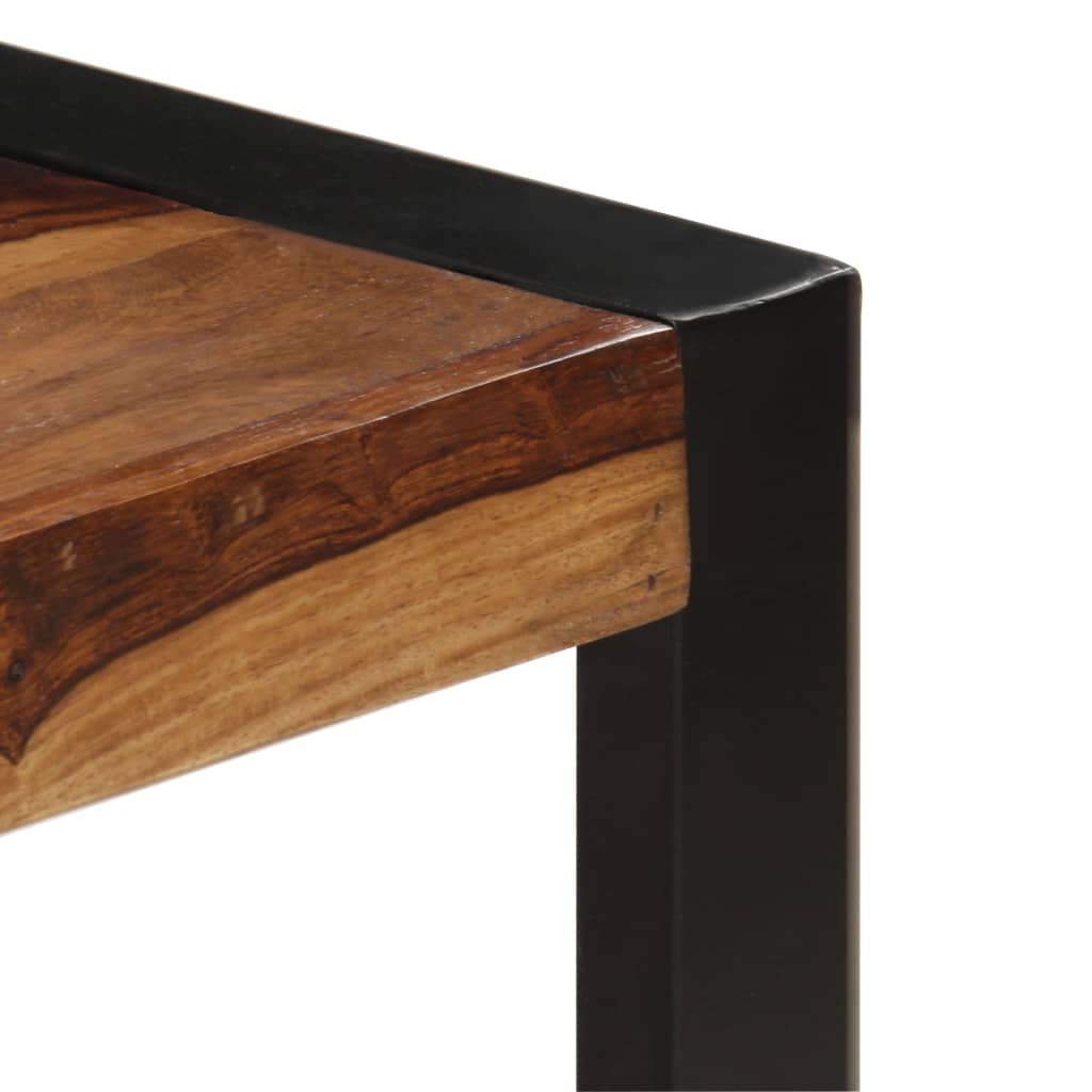 Brown Solid Sheesham Wood Coffee Table with Steel Legs Y849706