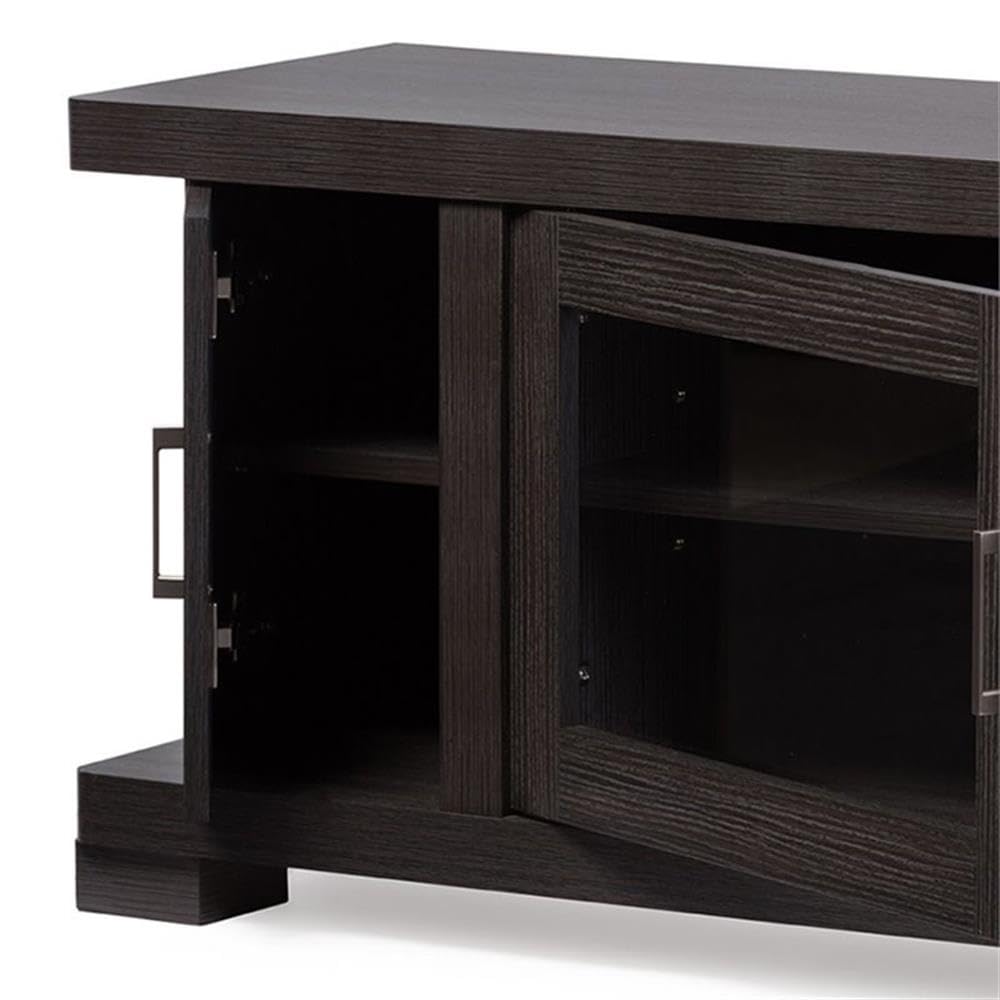 70" Espresso Engineered Wood TV Stand Console O9275