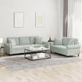 Light Gray Velvet 2 Piece Sofa Set Y8232