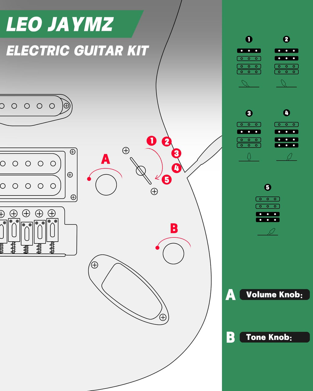 39" Full Size SSH Electric Guitar Starter Kit with Amp Y708343