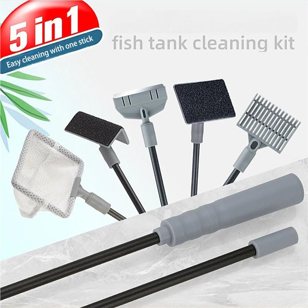 5 in 1 Aquarium Cleaning Tool Kit with Extension Handle C345161