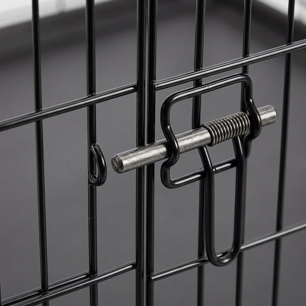 48 Inch Heavy Duty Folding Metal Wire Dog Crate with Double Doors Y21410