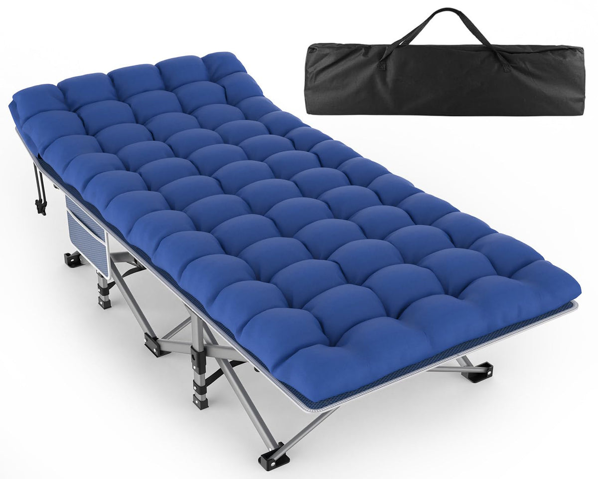 Oversized XXL Folding Camping Cot with Mattress and Pillow E8686