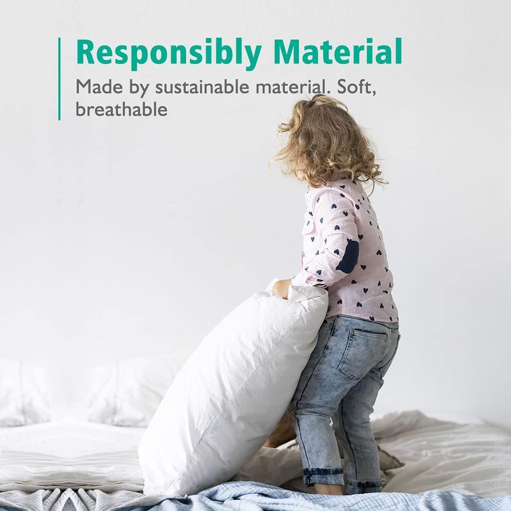 Organic Feather Down Pillows Set of 2 King Size 100% Cotton Cover S170