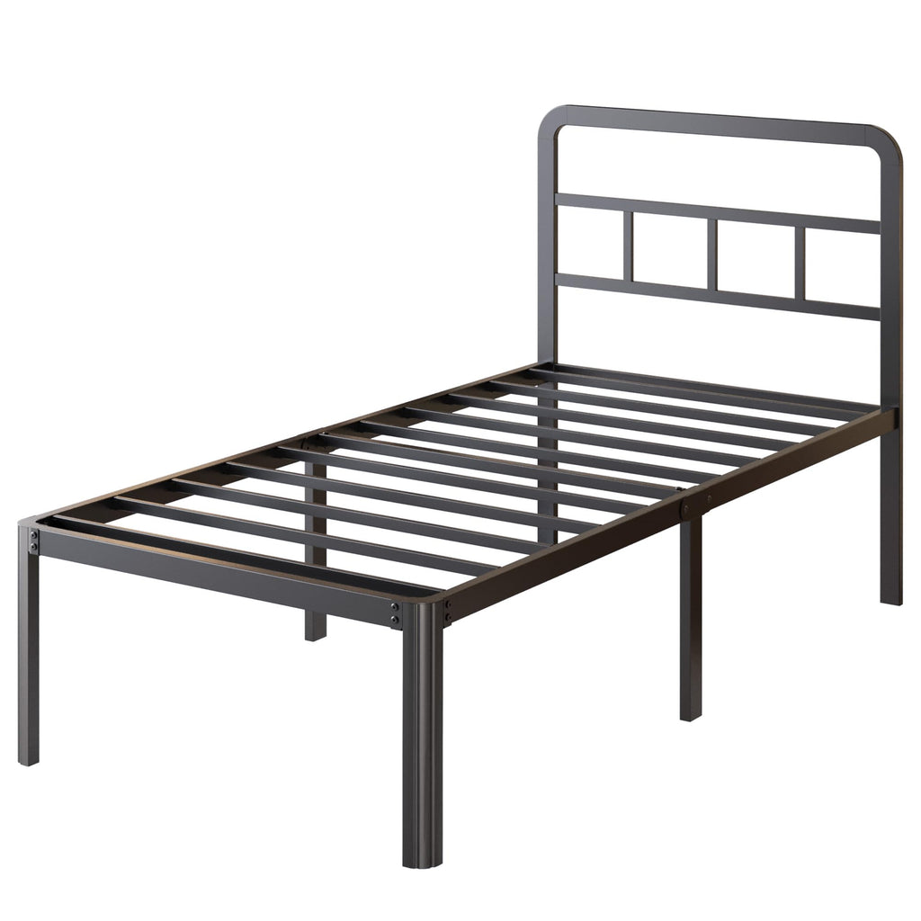 18 Inch Twin XL Black Metal Bed Frame with Headboard I3317