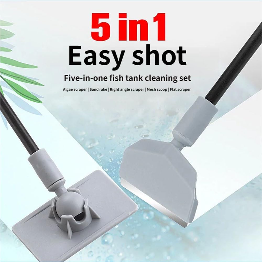5 in 1 Aquarium Cleaning Tool Kit with Extension Handle C345161