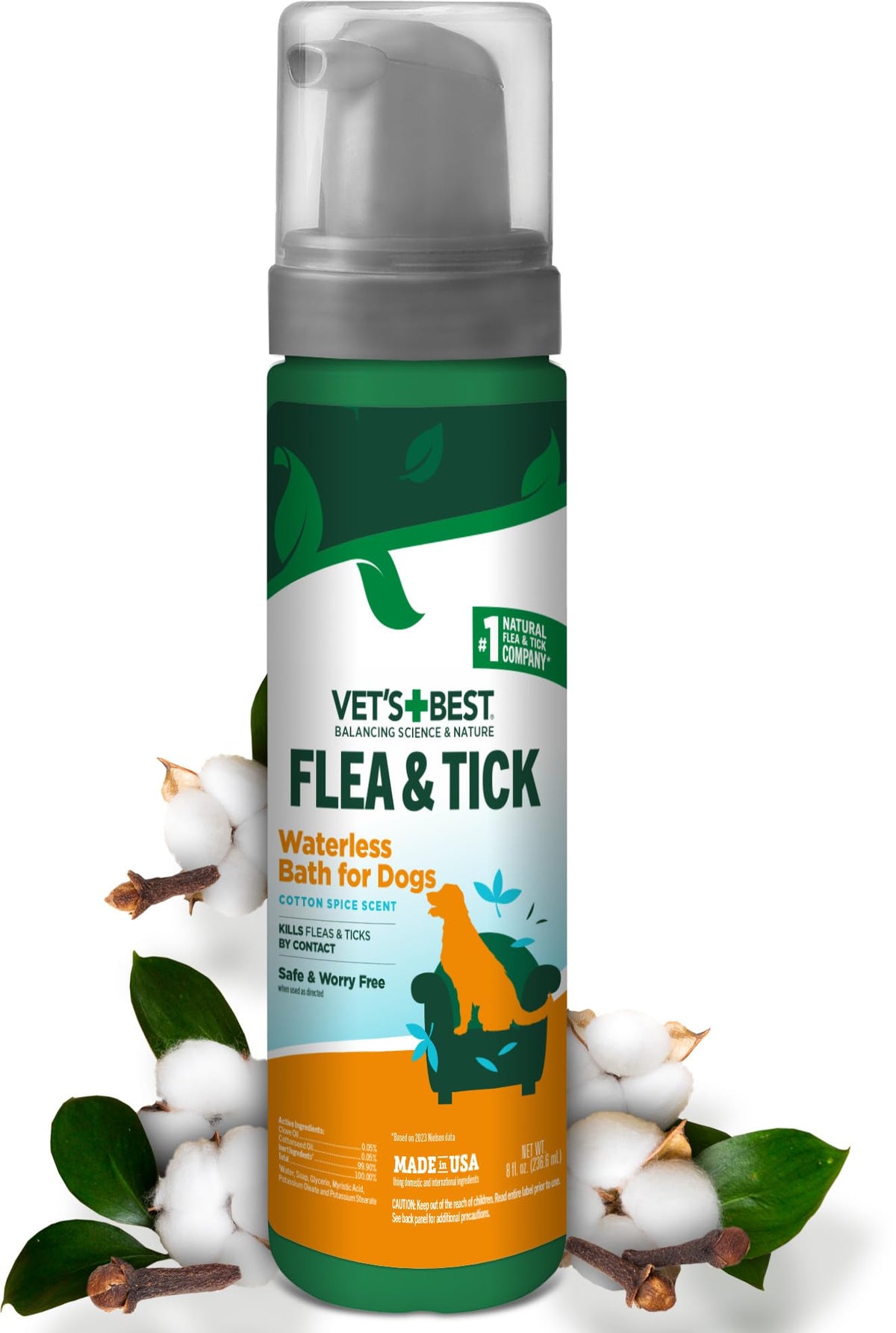 Waterless Flea & Tick Bath for Dogs 8 oz V107