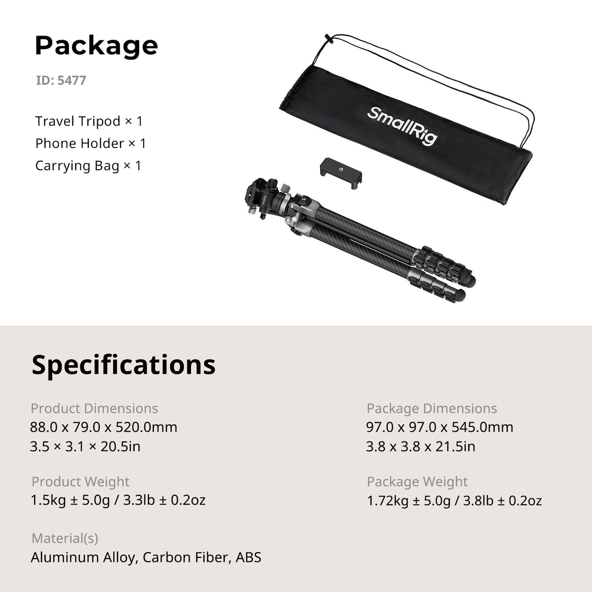 Carbon Fiber Video Tripod with Fluid Head N671