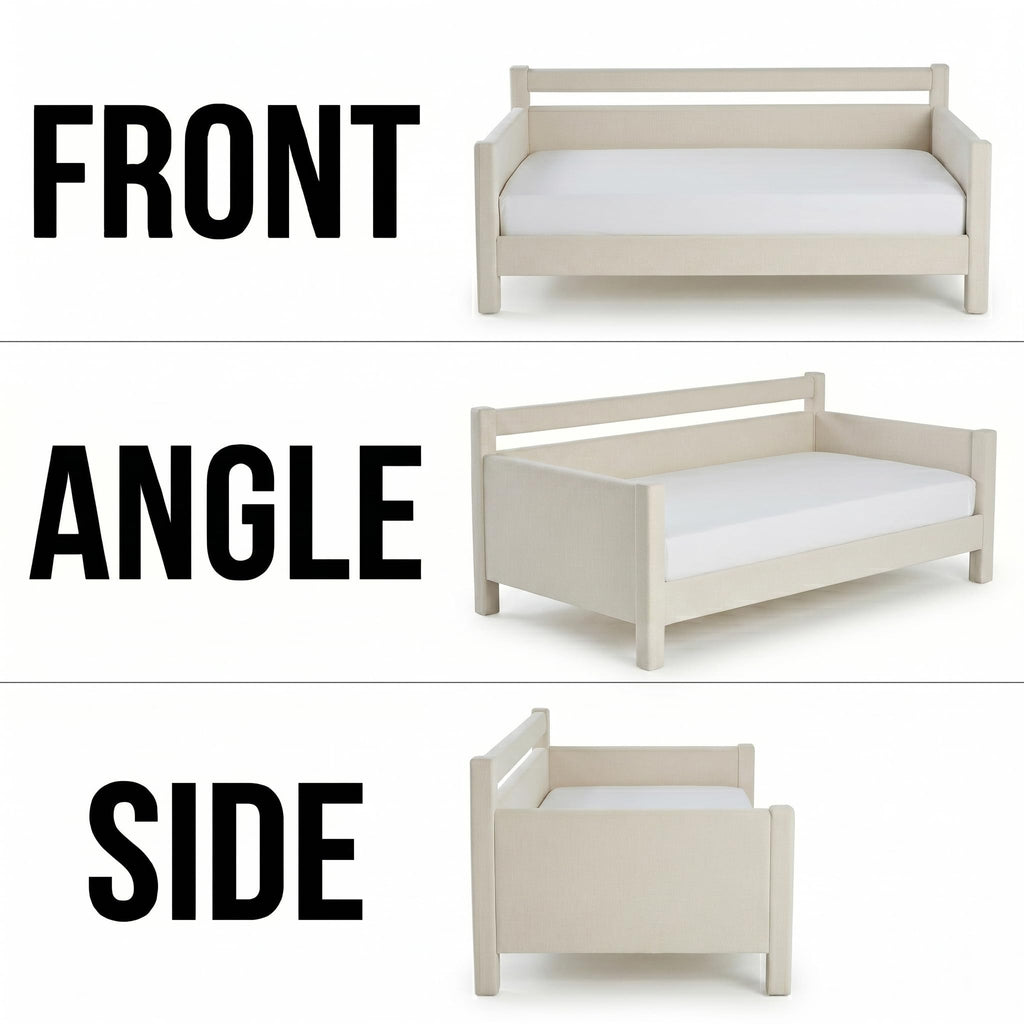 Twin Size Upholstered Platform Daybed with Headboard D308
