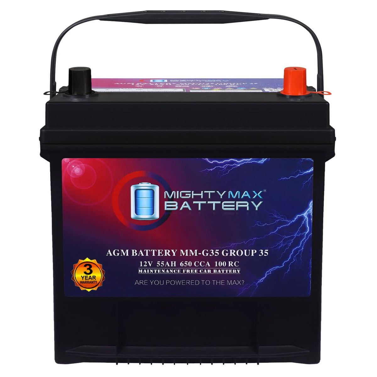 12V 55Ah AGM 650 CCA Battery E28375