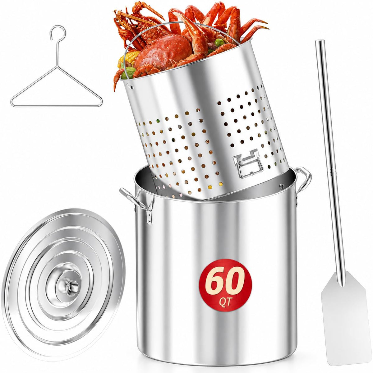 60QT Stainless Steel Stock Pot L1828