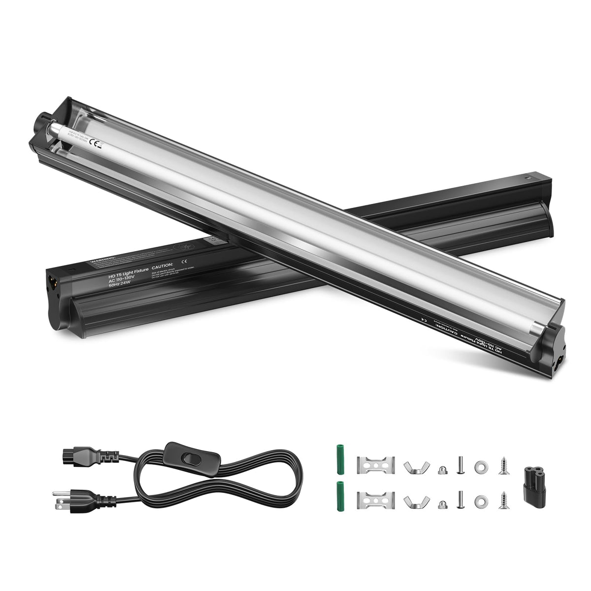 24W 10.0 T5 UVB Reptile Light Fixture Combo Kit 22inch Terrarium Hood O2886