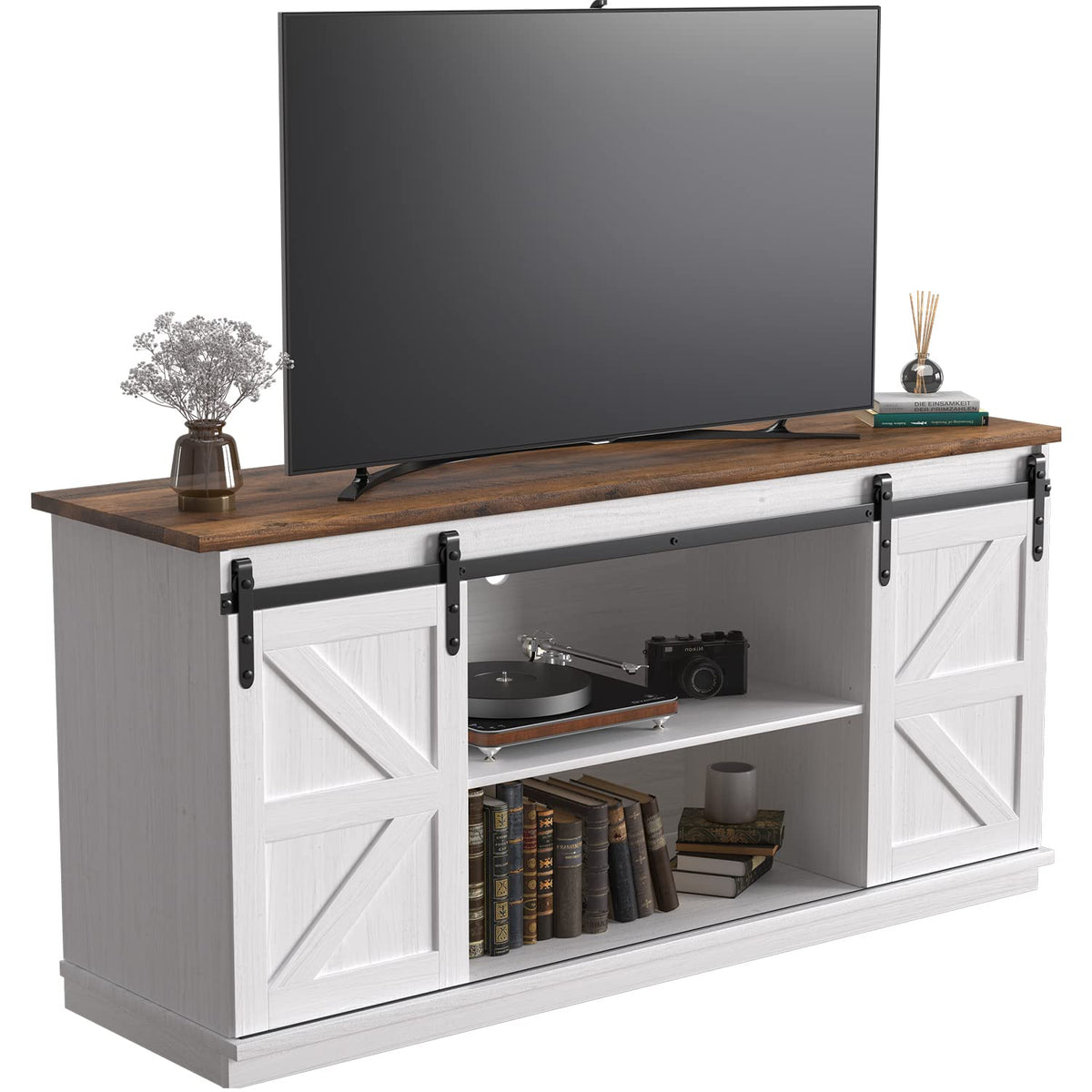 Bright White TV Stand for 65 Inch TV N856298