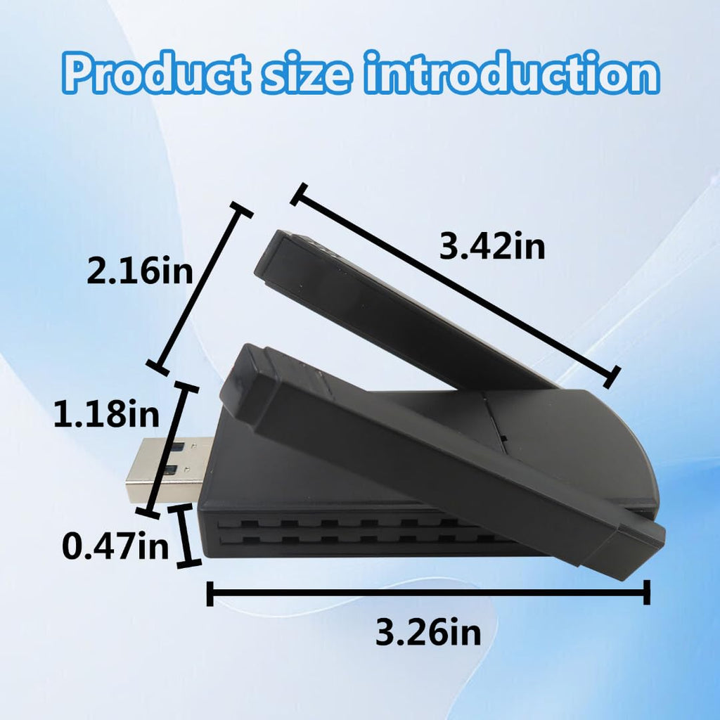 Wireless USB Adapter 1300Mbps Dual Antennas 5G/2.4G WiFi Adapter W86684