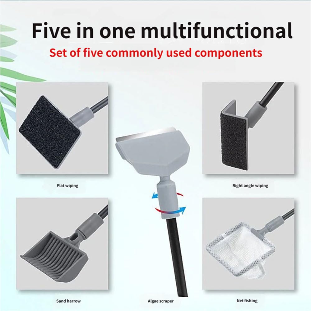 5 in 1 Aquarium Cleaning Tool Kit with Extension Handle C345161