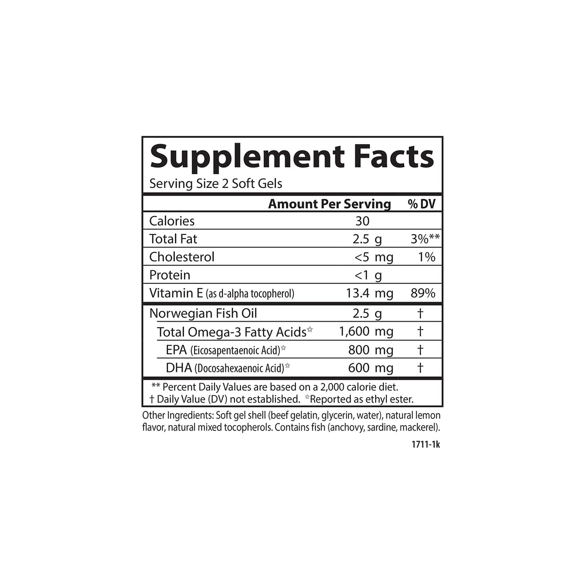 Omega-3 1600mg Soft Gels 90 Count I305