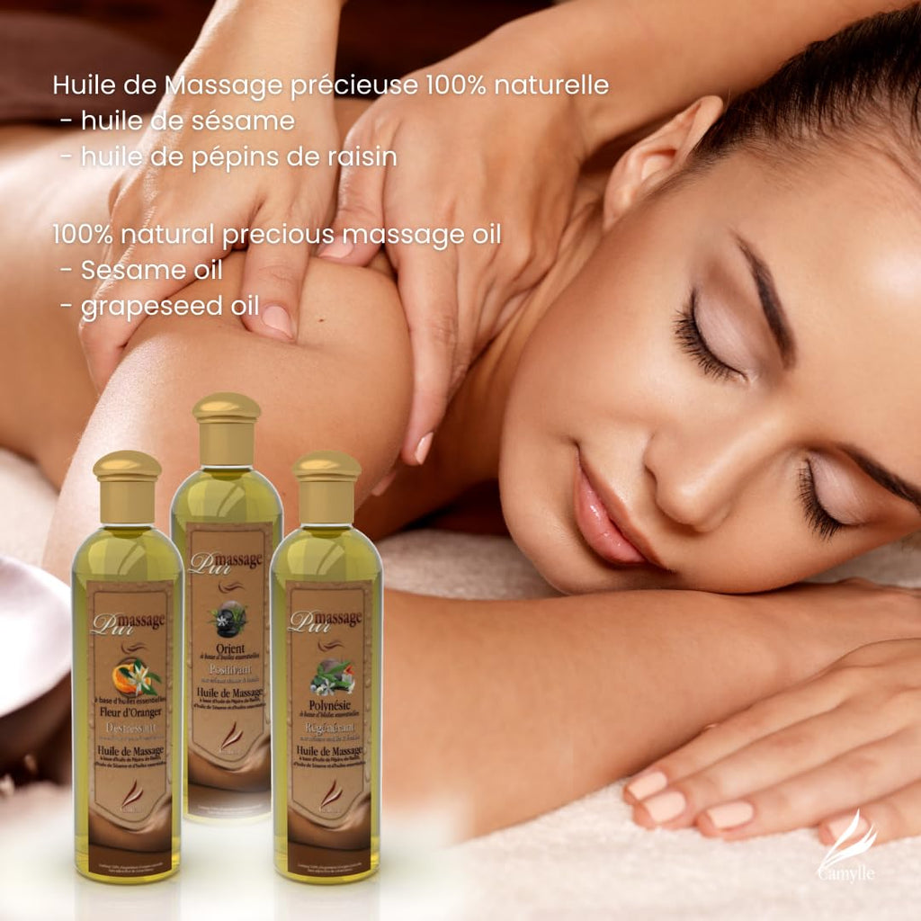 Massage Oil Set of 4 with Cotton Bag M186073