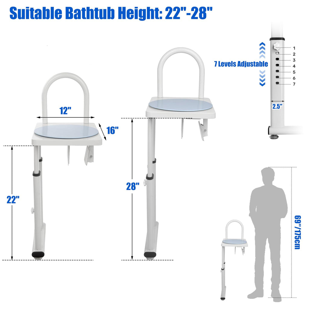 Heavy Duty Height Adjustable Shower Transfer Chair with Handrail N290