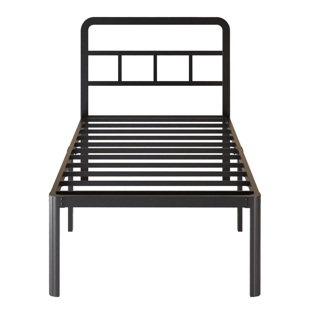 18 Inch Twin XL Black Metal Bed Frame with Headboard I3317