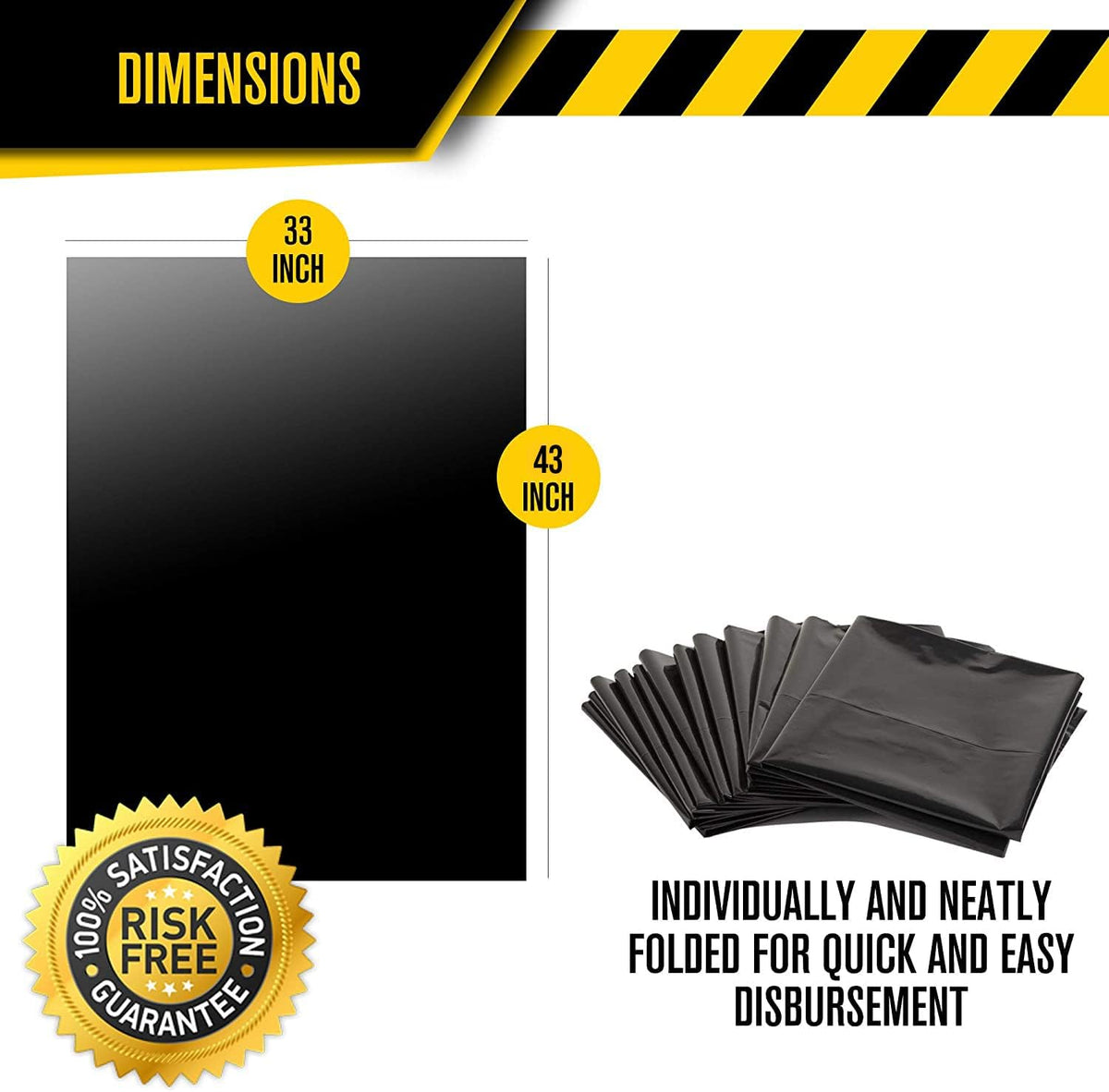 39 Gallon Black Yard Cleanup Bags 100 Count with Ties Q110966