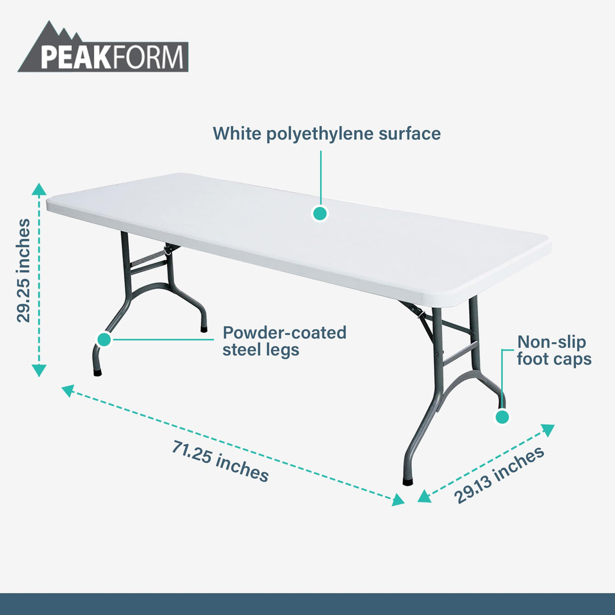 White 6 Foot Folding Multipurpose Table X678