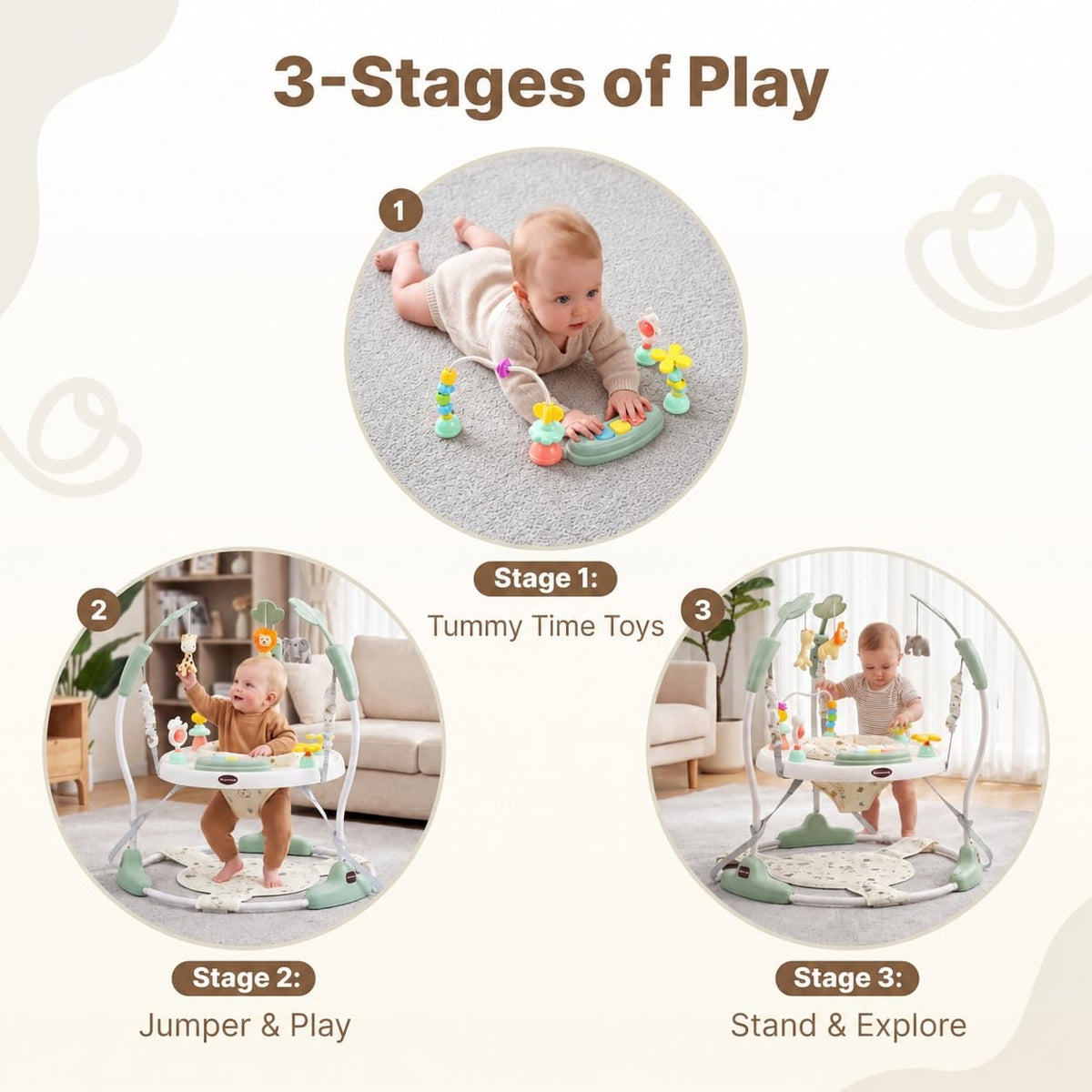 Green 3-in-1 Baby Jumper Activity Center H40531