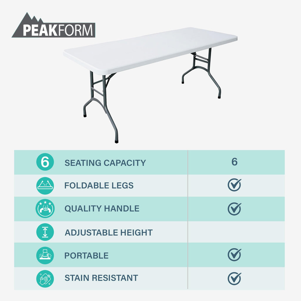 White 6 Foot Folding Multipurpose Table X678