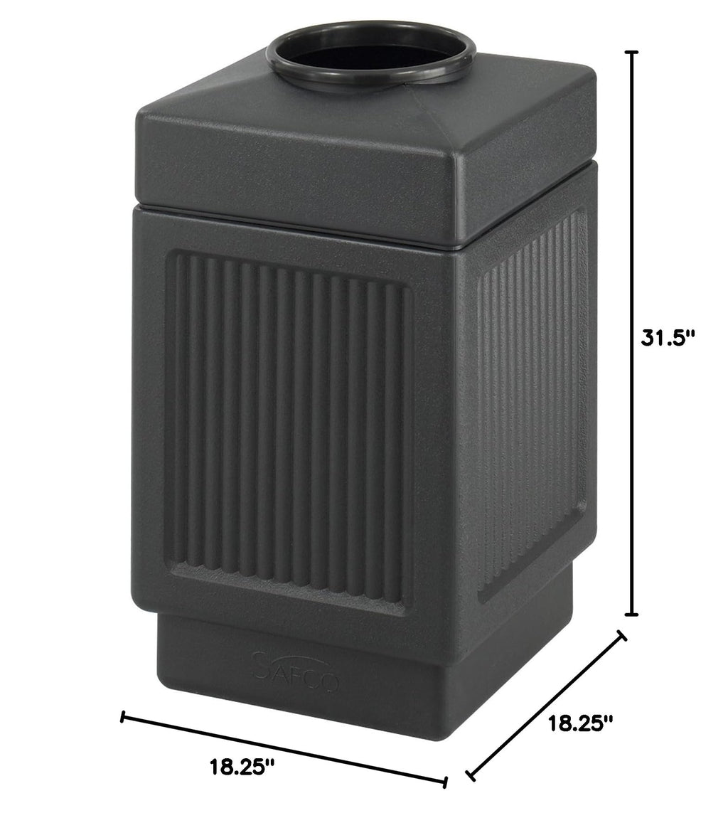 38 Gallon Black Open Top Trash Can Y763
