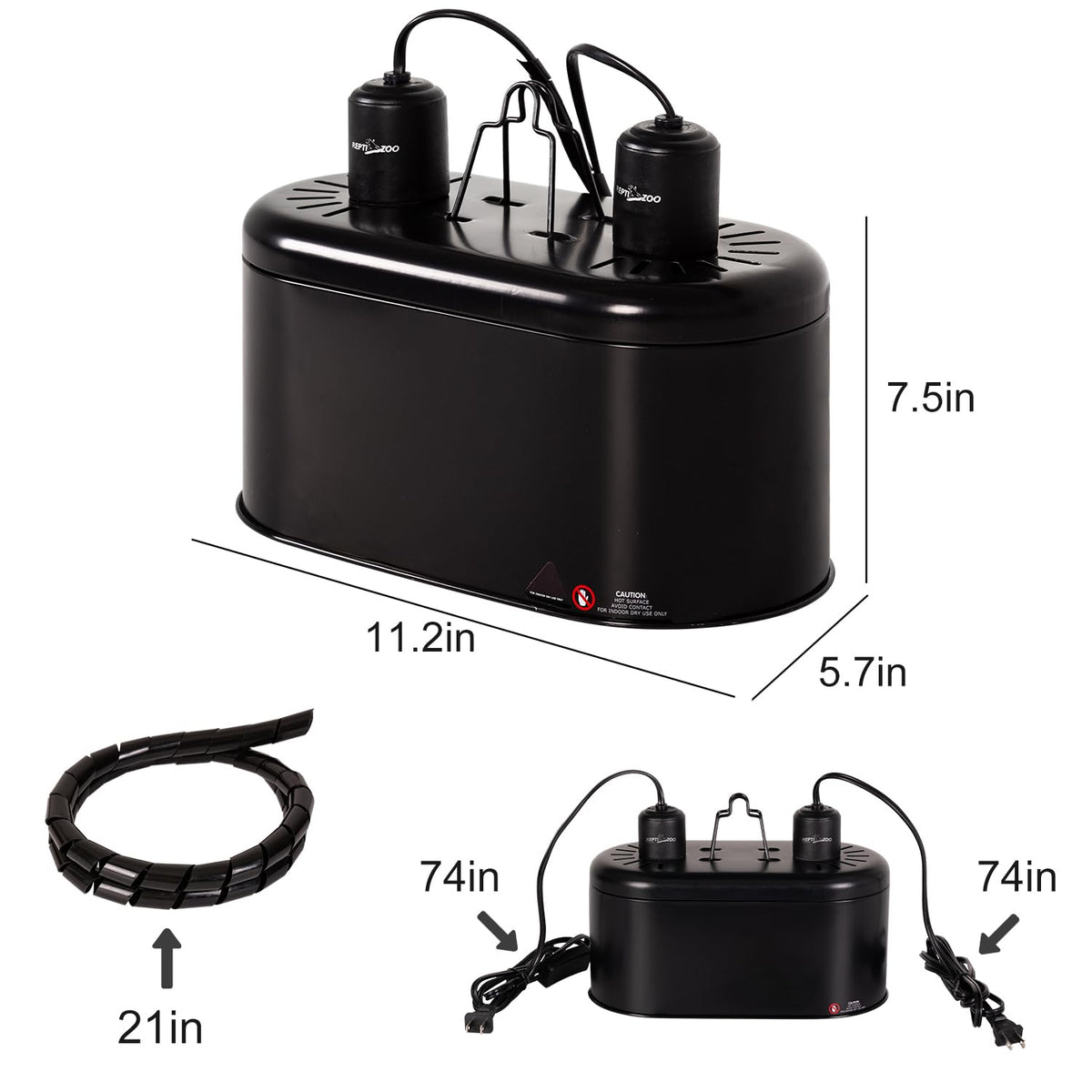 Reptile Heat Lamp Combo Pack with Dual Light Fixture, 100W Basking Spot Light & 26W UVA UVB Bulb O669779