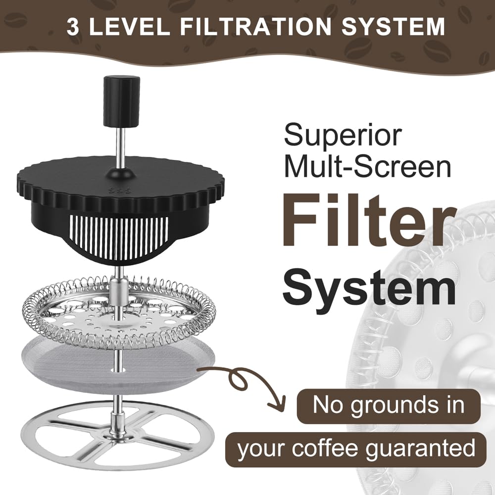 French Press Coffee Maker 12OZ Borosilicate Glass I914