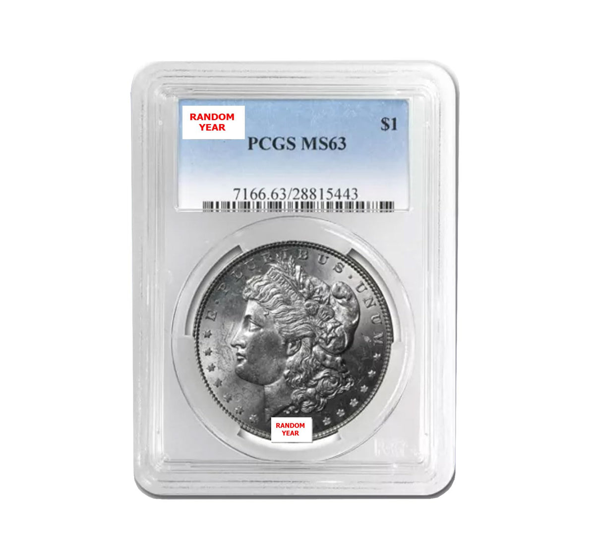 90% Silver Morgan Dollars Coin MS63 PCGS Graded T482523