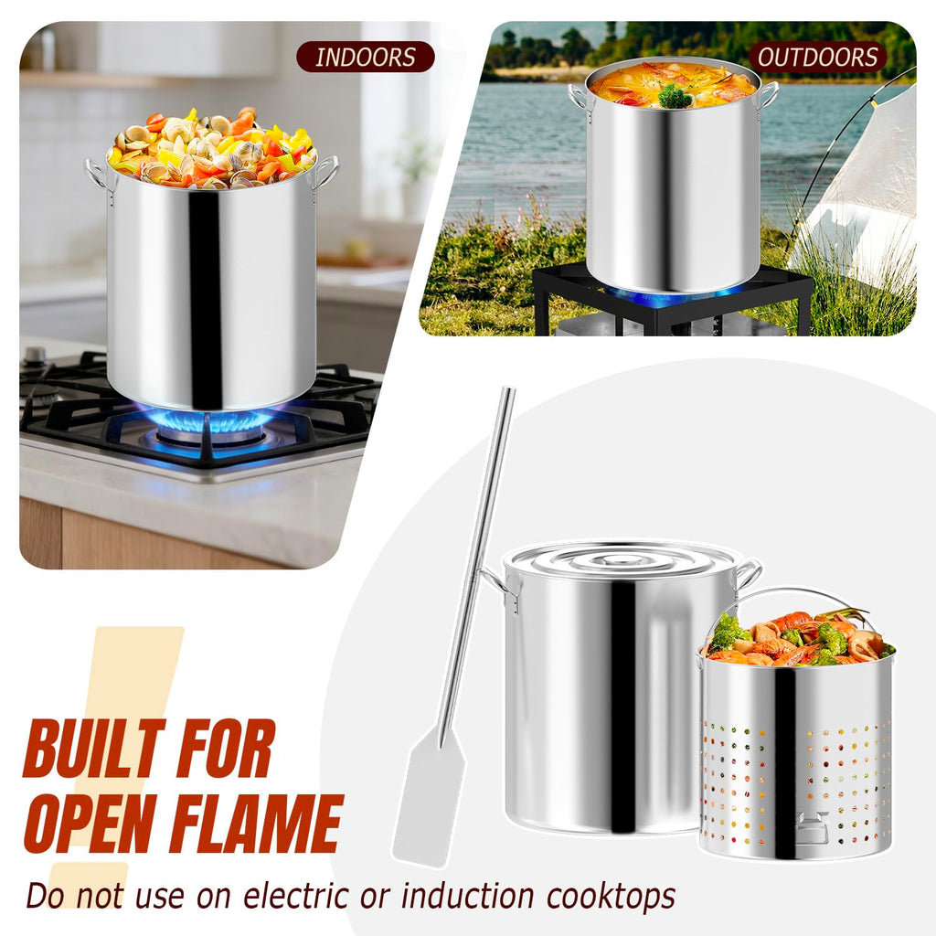 60QT Stainless Steel Stock Pot L1828