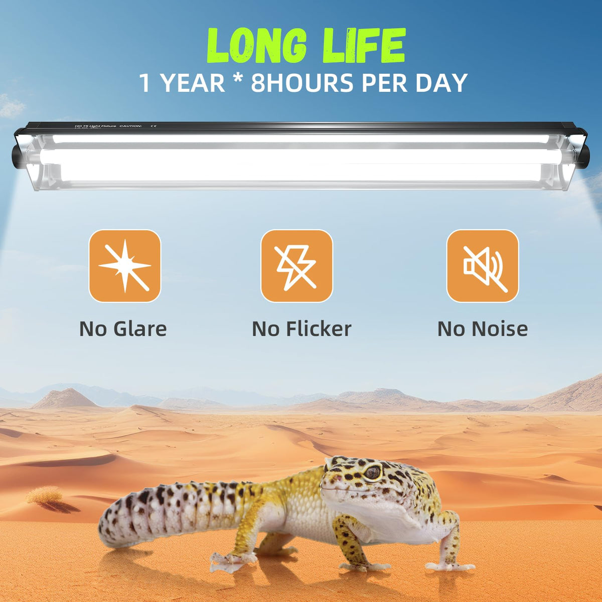 24W 10.0 T5 UVB Reptile Light Fixture Combo Kit 22inch Terrarium Hood O2886