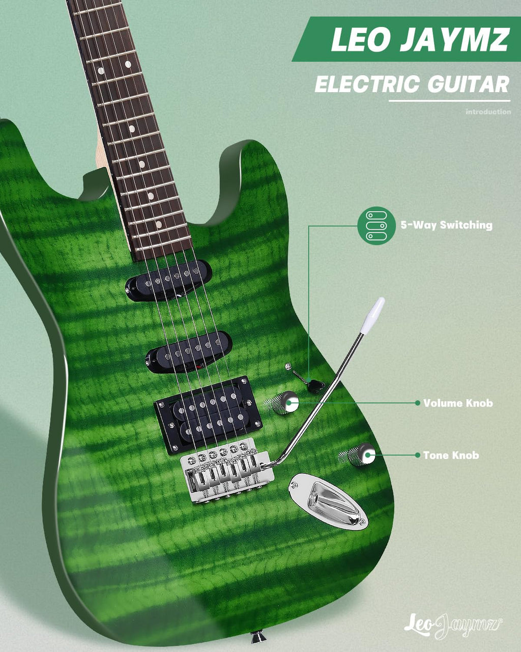 39" Full Size SSH Electric Guitar Starter Kit with Amp Y708343