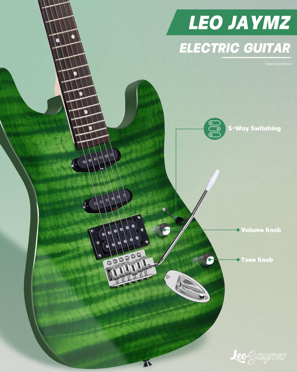 39" Full Size SSH Electric Guitar Starter Kit with Amp Y708343