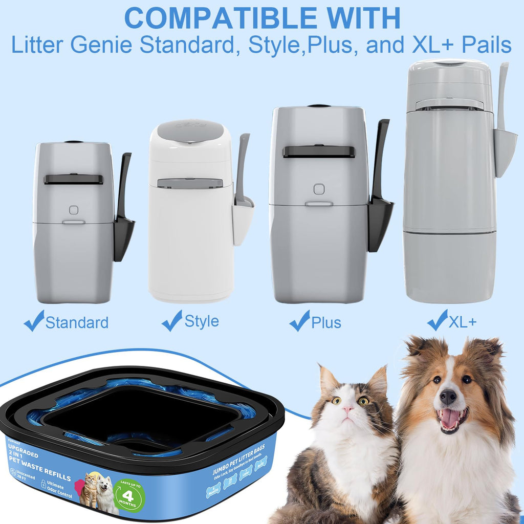 Dog Cat Poop Litter Bags 4 Pack Refill Bags E350431