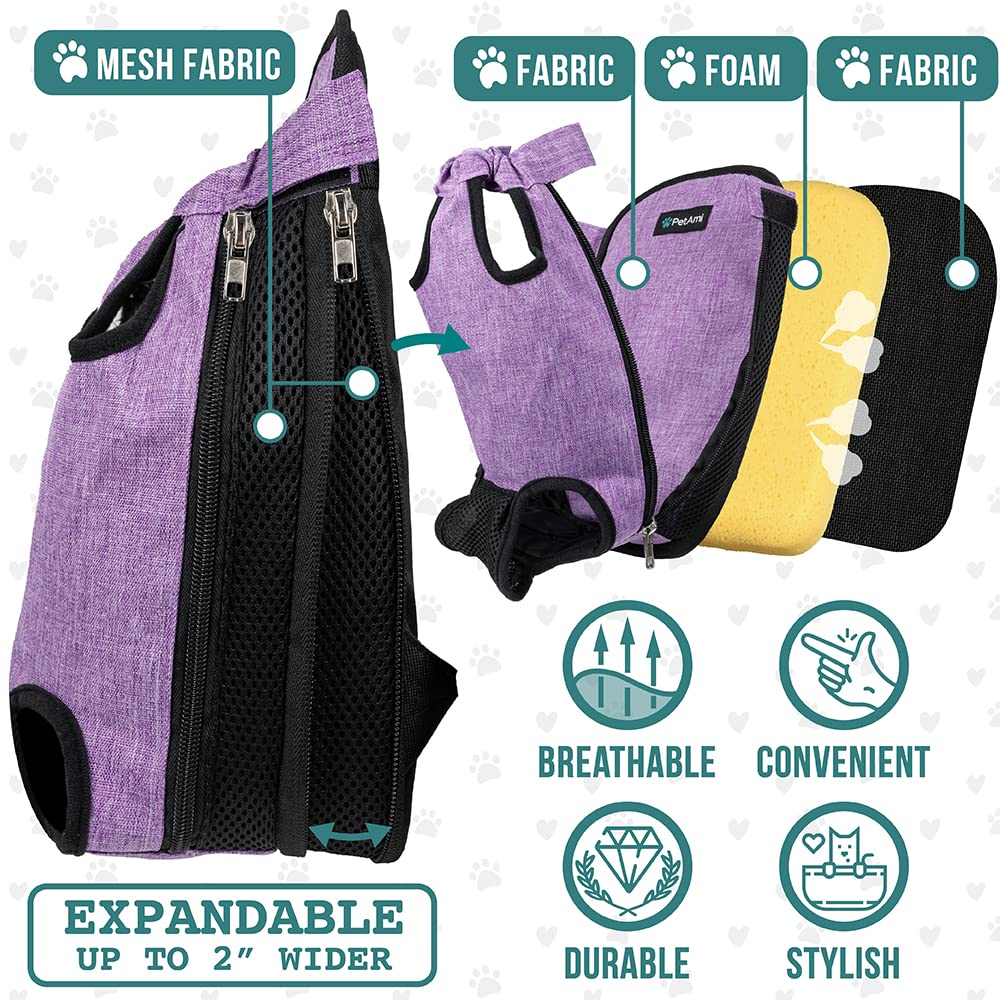 Adjustable Ventilated Dog Carrier Backpack, Medium, 9-13 lbs, Purple Z410