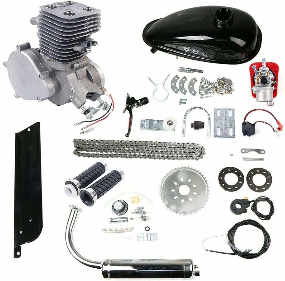 100cc 2 Stroke Bicycle Engine Kit with CDI Ignition 36-Tooth Sprocket Y7707
